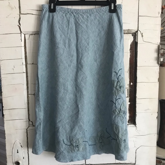 J. Jill Dresses & Skirts - J. Jill denim embroidered skirt
